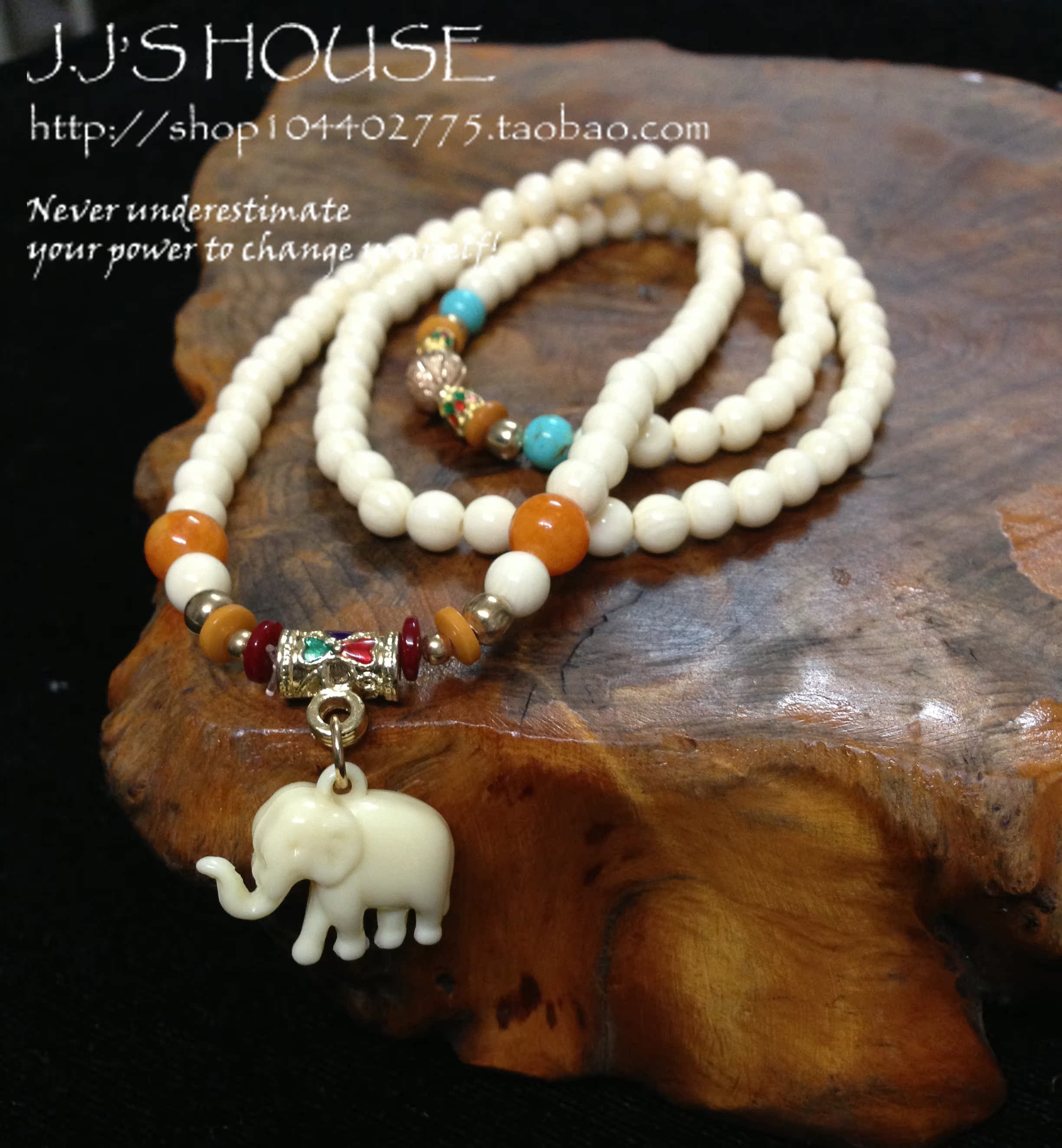 泰国象牙果吉祥大象108念珠手链手串 汽车挂件
