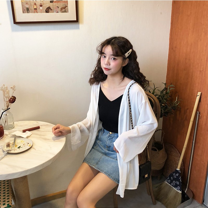 夏季2019新款仙女防晒衣女中长款开衫雪纺上衣百搭薄款防晒外套潮在类目 女装/女士精品, 蕾丝衫/雪纺衫中 - 来自Buy2taobao.com提供专业的淘宝代购服务