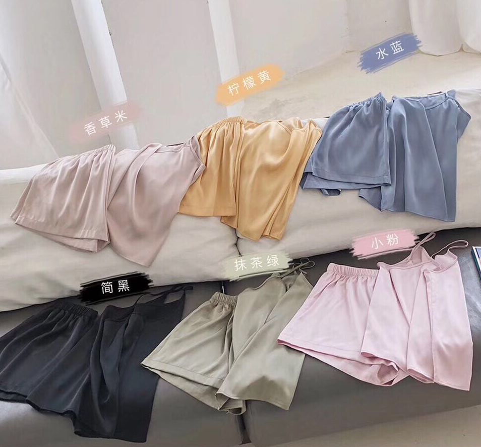 给妈妈们!成人女士夏款睡衣套装 吊带+短裤 清凉缎感家居服|ruв категории Нижнее белье, пижамы. - от Buy2taobao.com для оказания профессиональной услуги покупки агента Taobao
