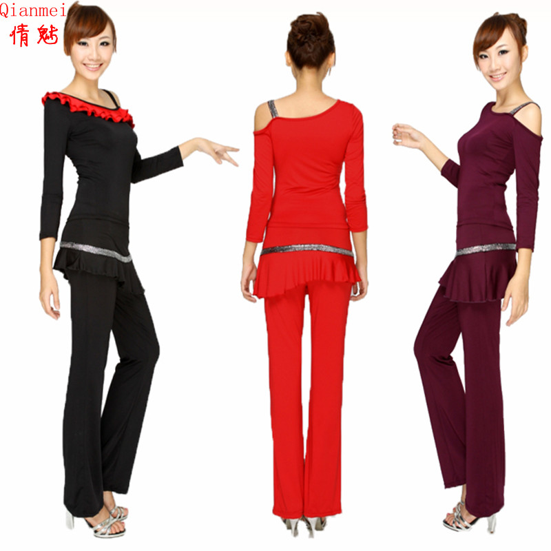 倩魅春夏广场舞服装新款拉丁舞练习套装女成人九分袖裤裙表演服|ruв категории движение/йога/фитнес/фанаты товаров, танец/аэробика/гимнастика, латинский танец, латинского танца костюм - от Buy2taobao.com для оказания профессиональной услуги покупки агента Taobao