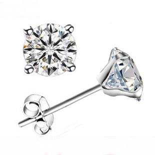  珠宝首饰正品925纯银饰品日韩时尚施华洛世奇水晶男女款耳钉包邮