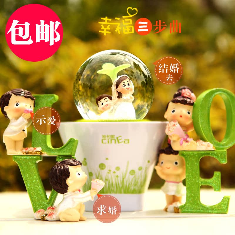 创意新婚订婚礼品喜庆小摆设可爱情侣娃娃家居房间装饰物树脂工艺 创意新婚订婚礼品喜庆小摆设可爱情侣娃娃家居房间装饰物树脂工艺
