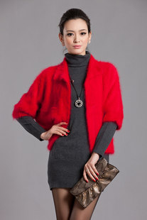 2013女士<em>新款</em>外套<em>厚毛衣</em>纯貂绒开衫<em>短款</em>半袖