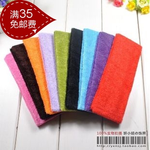  满包邮韩版棉绒运动宽发带宽发箍纯色头带洗脸必备发带多色发饰