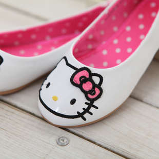  【Migumini】HM新款 KITTY猫头童鞋 儿童女童PU皮鞋单鞋 黑白2色