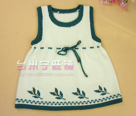 <em>幼儿</em>手工编织 手工编花<em>毛衣</em> 女童背心毛线裙 双