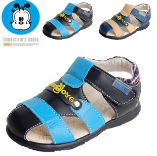  新款 巴布豆 牛皮真皮儿童凉鞋 男童凉鞋 童鞋包头凉鞋 23521