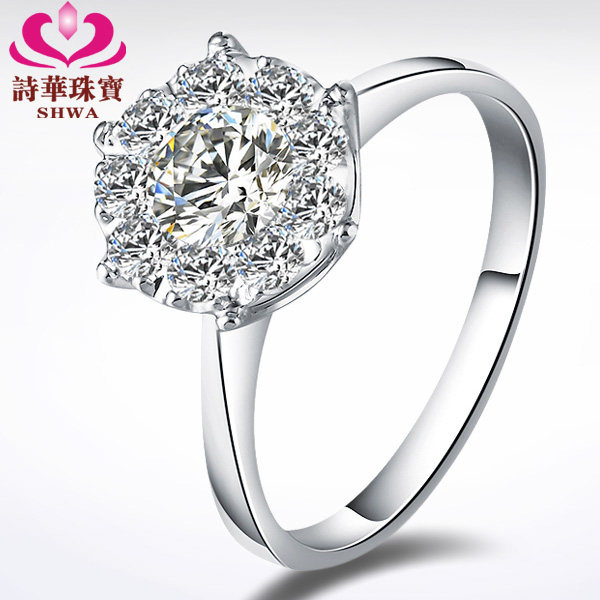 Diameter of 3 carats jewelry 50 min F-G18K poems China platinum diamond rings wedding rings diamond women ring authentic spot