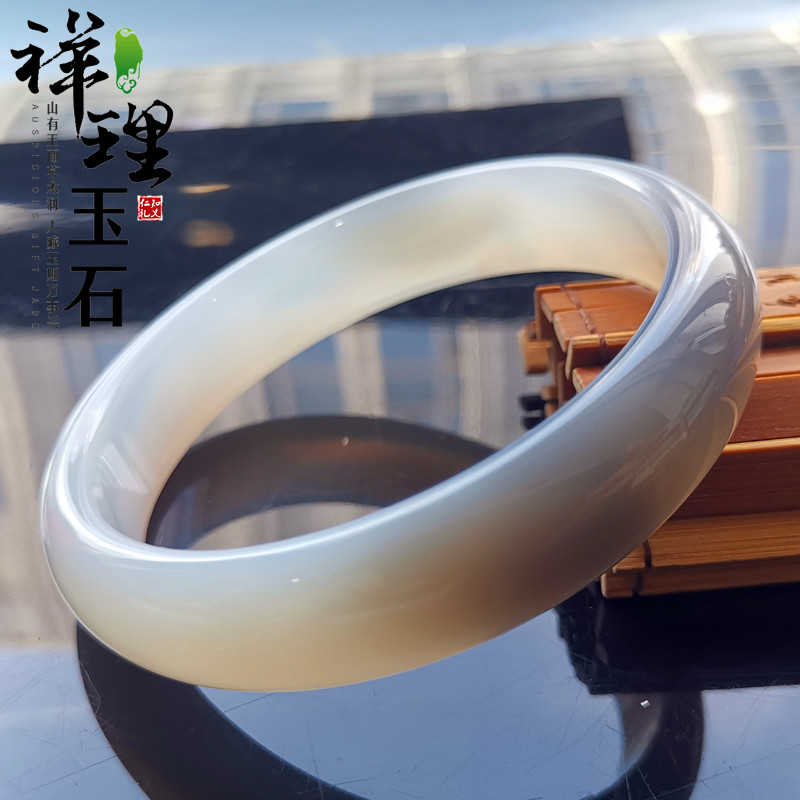 天然原色玛瑙玉髓手镯青花冰花水墨中国风灰白女款时尚带鉴定证书在类目 饰品/流行首饰/时尚饰品新, 手镯中 - 来自Buy2taobao.com提供专业的淘宝代购服务