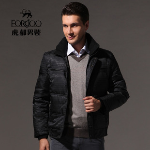  虎都正品清仓秋冬款新款男士羽绒服中年男装外套休闲短款修身加厚