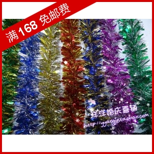  新年装饰品 拉花 彩带 加粗加密彩条 节日会场装饰布置毛条2米