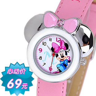  正品迪斯尼女孩手表 个性卡通儿童女童小孩米奇表 迪士尼小学生表