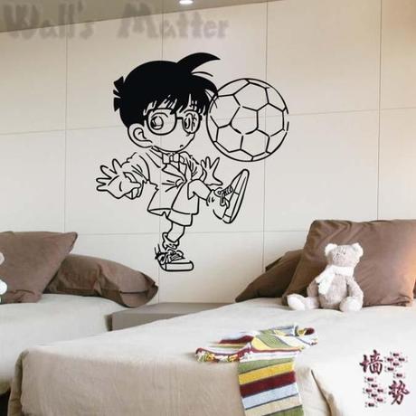 柯南足球小子 儿童卧室男孩房间客厅店铺玻璃