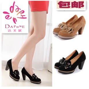  清仓新款春秋正品单鞋高跟鞋柜真皮粗跟英伦风婚鞋复古女鞋子