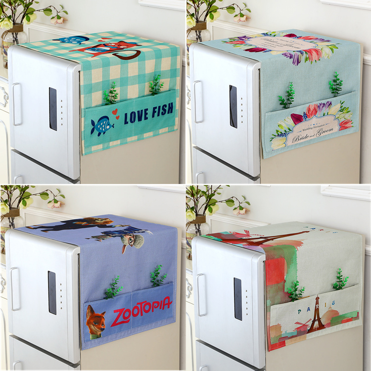 Cotton and hemp Refrigerator cover dust cover Double Door Door head-cover or veil for the bride at a wedding Single door waterproof Fabric art householdin the Home Fabric , Dust protection cover , Universal cover towel category - from Buy2taobao.com to provide professional Taobao agent buy service