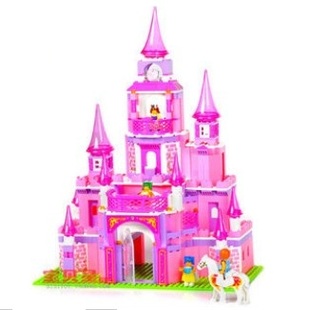 小鲁班组装玩具 粉色梦想公主城堡 拼装拼插 乐