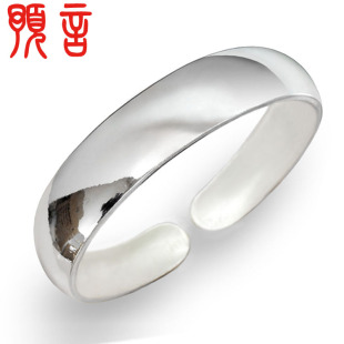  S999纯银手镯子 999纯银女宽版 老银匠手工素银千足银饰 新年礼物