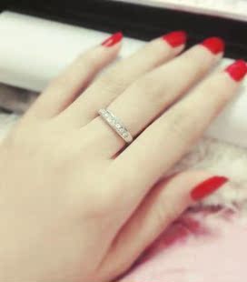  秒杀 单排碎钻 戒指 可做情侣对戒 仿真结婚钻戒 有小尾戒