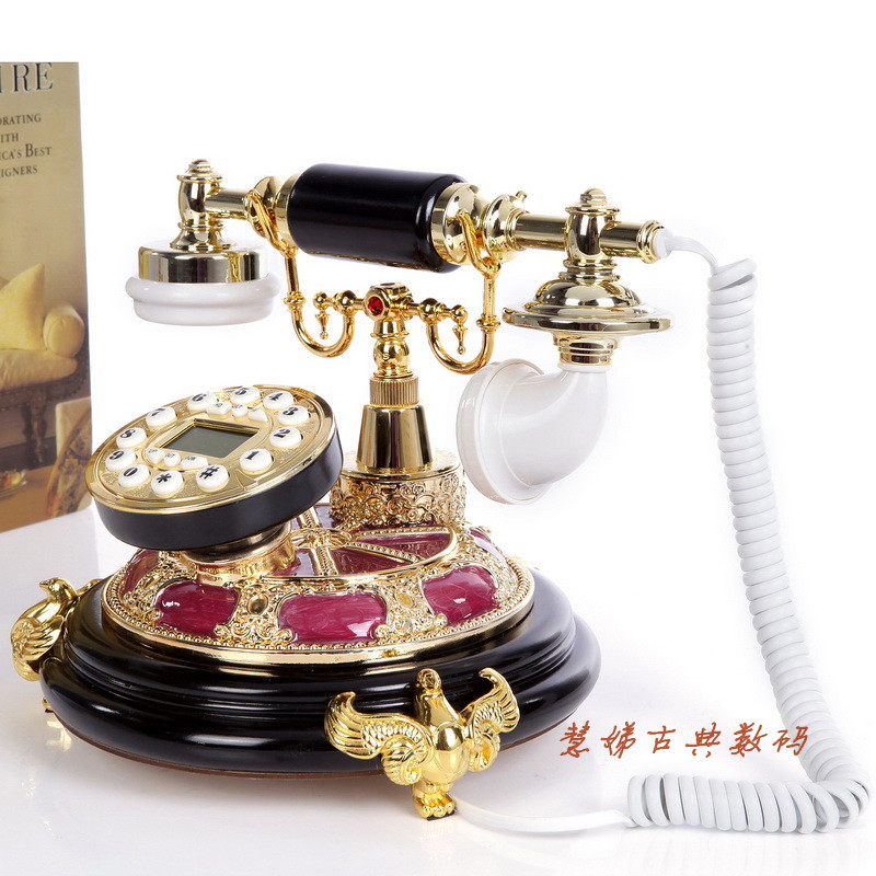 Купить Проводной и DECT-телефон 新款创意时尚电话机可爱 欧式电话机座机复古电话机仿古田园包邮 Good ...