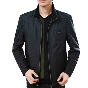  与狼共舞男装外套春装新款男士商务夹克立领春秋休闲外套正品