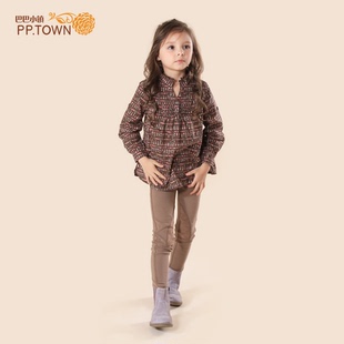  [pptown]春季新款 女童衬衫  儿童复古碎花套头衬衫 0608