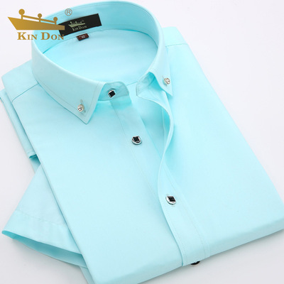 金盾夏季男士短袖衬衫商务休闲修身型半袖衬衣职业上班男正装薄款