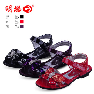  18653清仓正品特价明璐童鞋女儿童凉鞋夏季中小童公主水钻蝴蝶结