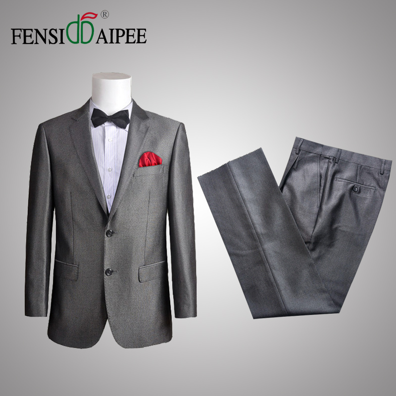 FENSI正品【银灰色】秋季款男士休闲西服套装 新郎结婚礼服西装 FENSI正品【银灰色】秋季款男士休闲西服套装 新郎结婚礼服西装