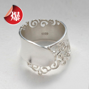  990纯银 云 戒指 原创正版 【七月】原创银饰 手工银 环佩