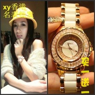  香港titina批发正品陶瓷女王施华洛世奇水晶韩国时尚女表手表