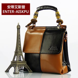  安蒂艾斯普 包包新款复古女包手提包时尚潮单肩斜挎女包牛皮
