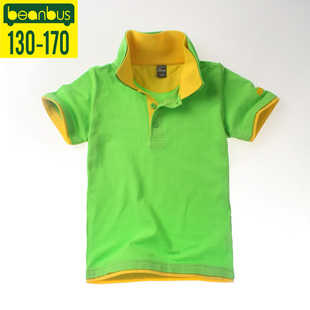  男童双领帅气polo衫 儿童纯棉短袖T恤 青少年潮短袖 小学生必备款