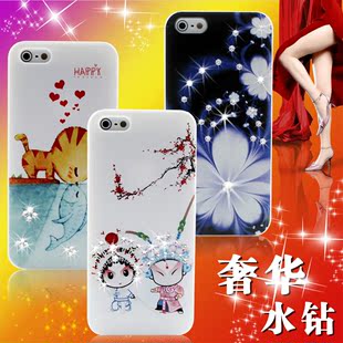  奢华iPhone5手机壳潮 韩国水钻外壳 iphone5手机套 苹果5保护套