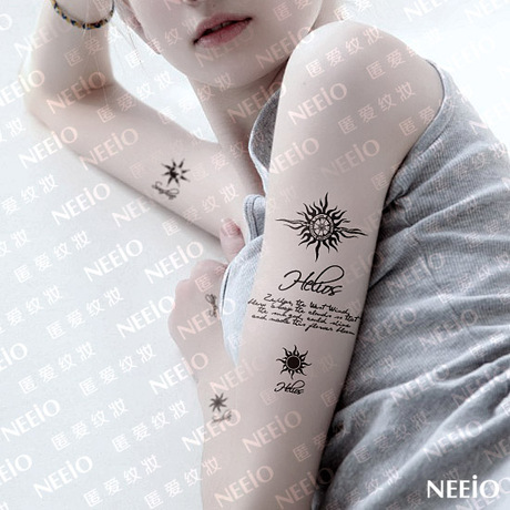 neeio纹妆 纹身贴 升级版|神秘太阳图腾 虎口\/手