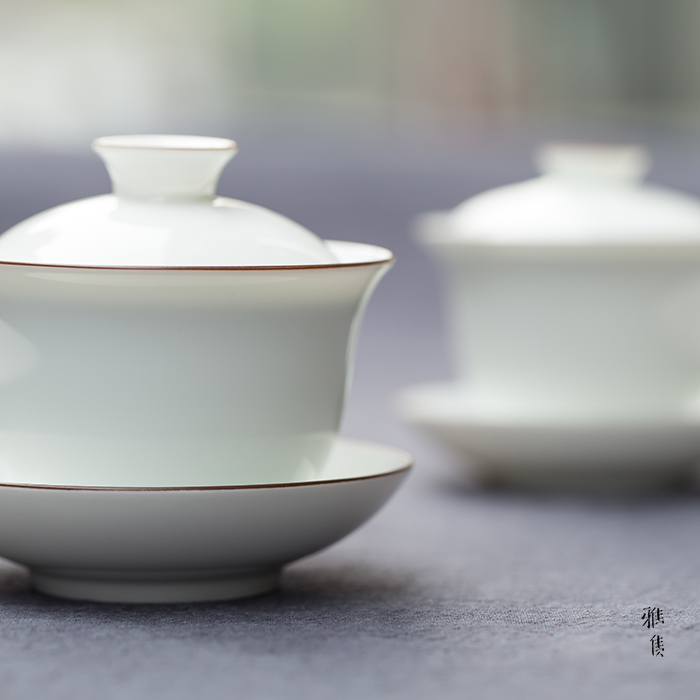 雅债甄选茶器 景德镇陶瓷茶具 素玉兰三才盖碗在类目 餐饮具, 茶具, 盖碗中 - 来自Buy2taobao.com提供专业的淘宝代购服务