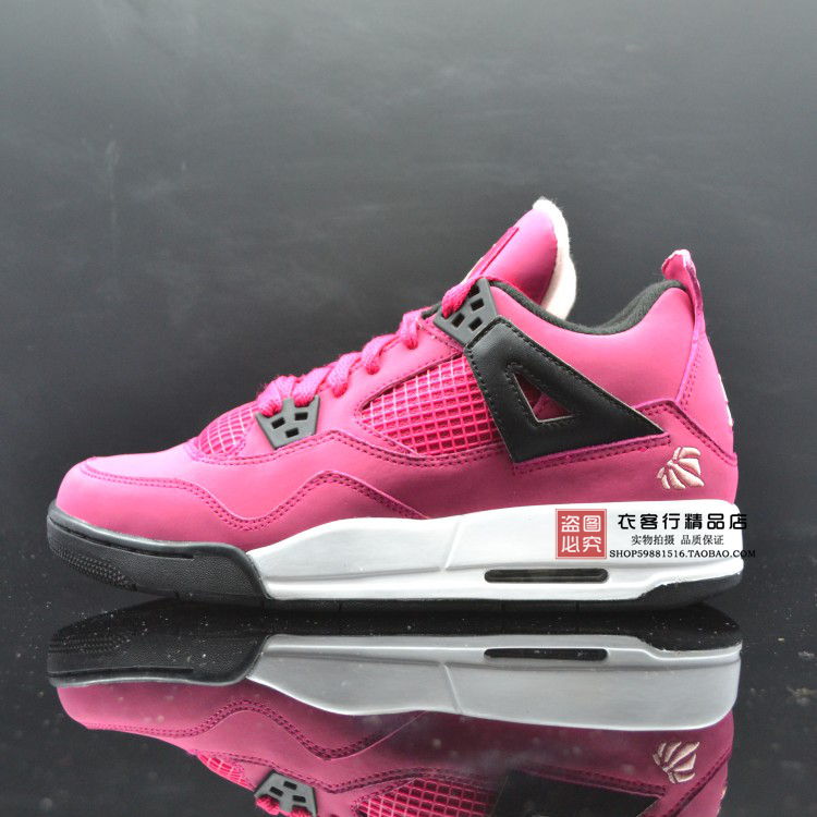 99元邮费12元 公司货 air jordan iv bred gs aj4 乔4黑红女鞋 408452