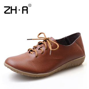  ZHR春款平底女鞋英伦休闲鞋女皮鞋平跟女单鞋真皮休闲女鞋020
