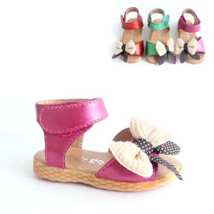  包邮夏季新款外贸原单时尚儿童凉鞋魔术贴牛筋底绣花女童凉鞋