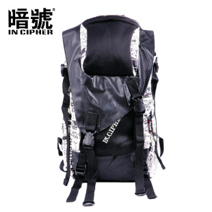  暗号双肩包男背包女韩版潮帆布书包中学生学院风背包大容量旅行包