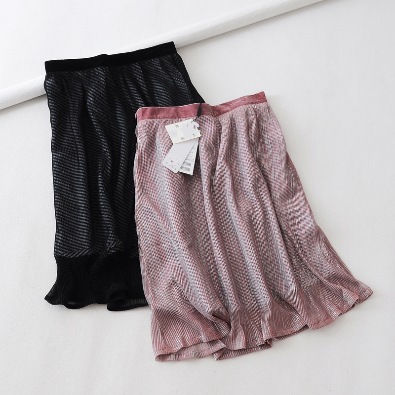 *Korea*Domestic single personality stripe lining Trend Versatile Paige Show thin Bright silk skirtin the Women's clothing/Boutique , Skirts category - from Buy2taobao.com to provide professional Taobao agent buy service