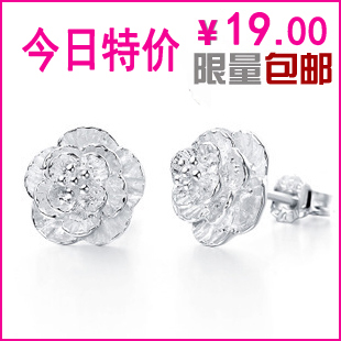  包邮 925纯银耳钉 浪漫樱花绽梅耳饰耳环 韩版 首饰品 情人节礼物