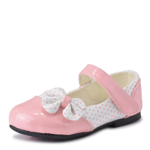  新款韩版软面皮PU橡胶底蝴蝶结魔术贴女童皮鞋公主鞋儿童单鞋