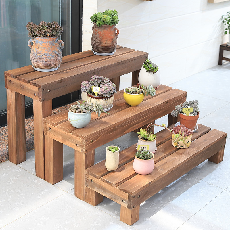 outdoors Carbonize Anticorrosive wood Showy balcony Open air Solid wood indoor multi-storey Ladder Benches Shelfin the Flower delivery/Flowers simulation/Plants gardening , Vase/Flower/Flowerpot/Flower (New) , Flower category - from Buy2taobao.com to provide professional Taobao agent buy service