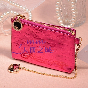  日单 HELLO KITTY凯蒂猫玫红卡通女士两用可爱钥匙包 韩版零钱包