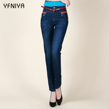 Special Tesco 2013 summer new denim female European version of the zipper Slim waist was thin pants trousers 2801
