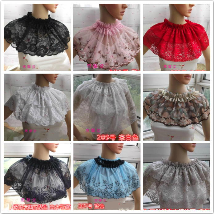 Korean Edition black white Four seasons Sunscreen Occlusion Scar tattoo Tattoo Shawl princess lovely Lace False collarin the Accessories/Leather belt/Hat/Muffler , Muffler/Scarves/Shawl category - from Buy2taobao.com to provide professional Taobao agent buy service