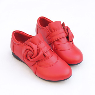  特价春季新款韩版女童真皮鞋软牛皮儿童皮鞋玫瑰花公主单鞋