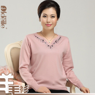  中老年服饰女装秋冬装毛衣打底衫新品 妈妈装春装针织羊毛衫上衣
