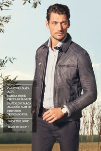  MASSIMO DUTTI 春装 蓝色翻领皮衣3304309 西班牙代购 包邮