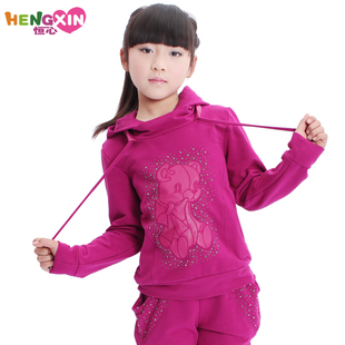  童装女童春装新款韩版儿童衣服卫衣运动休闲套装大童女装夏装